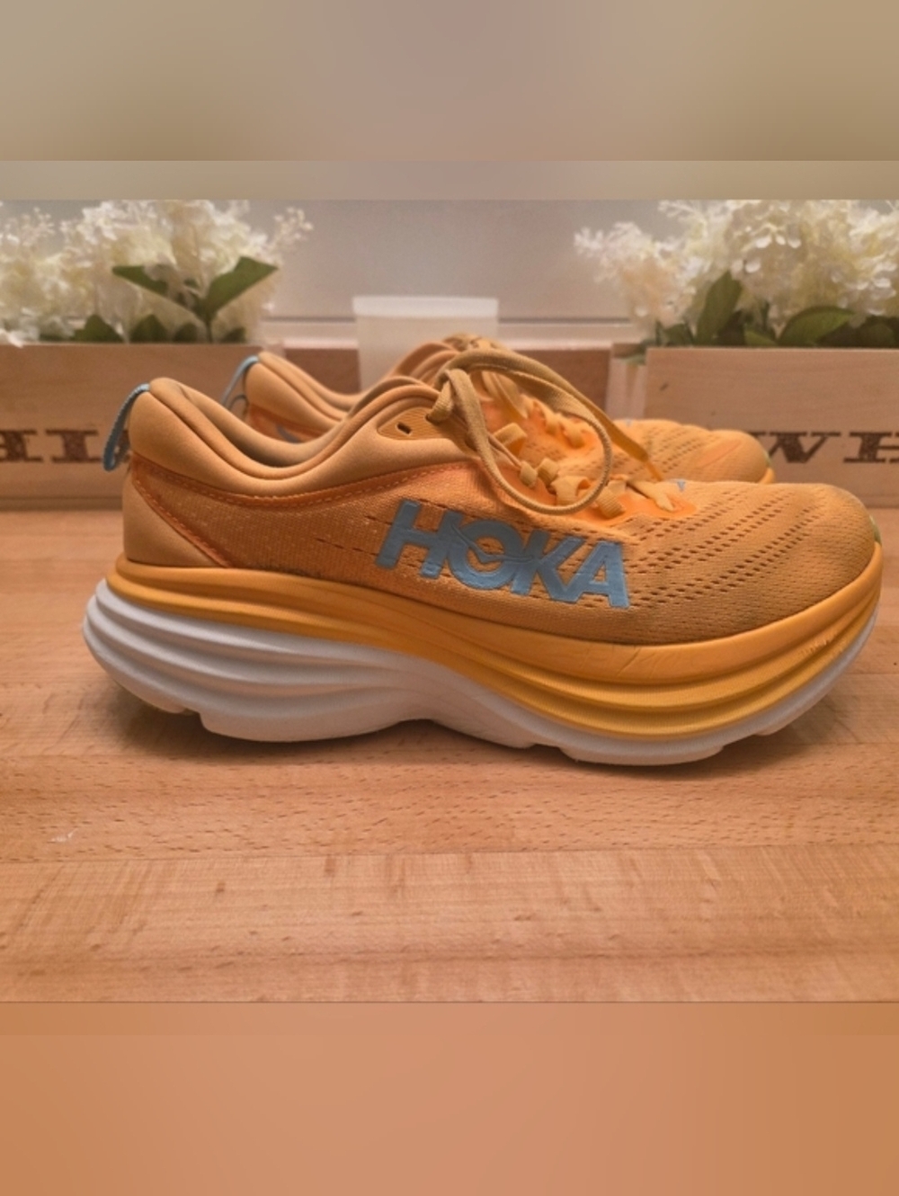 Hoka One One Bondi 8 Running Shoes Impala Mock Orange Womens Size 8.5